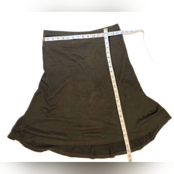 Smoking Lily Wool/acrylic Midlegnth Skirt. Med. Brown Olive Green. - Picture 5 of 8